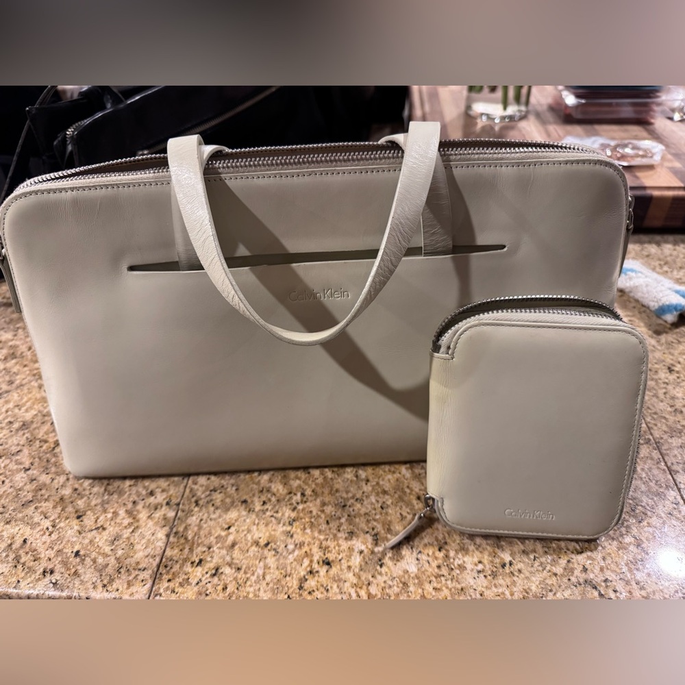 RARE Calvin Klein Leather Y2K Bag and Wallet Duo